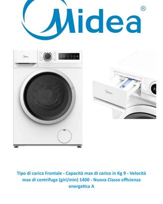 LAVATRICE MIDEA 9 KG CARICO FRONTALE CLASSE A