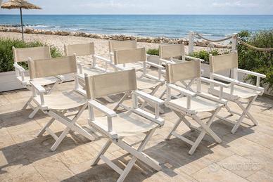 Set 8 Sedie Regista Pieghevoli, Vintage