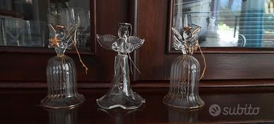 3 campanelle decorative in cristallo
