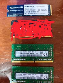 MEMORIE RAM 2X8GB DDR4 +SSD NVME PCLE