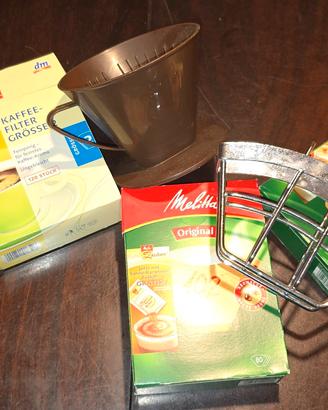 Filtro caffè + filtri usa e getta + portafiltri