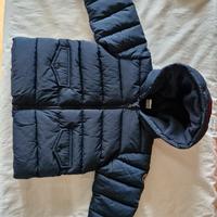 piumino inverno 12 mesi blu scuro con cappuccio