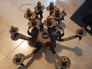 Lampadario in ferro battuto artigianale 