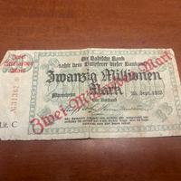 Banconota 2 miliardi di marchi Badische Bank 1923