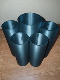 Porta spazzolini in plastica nero