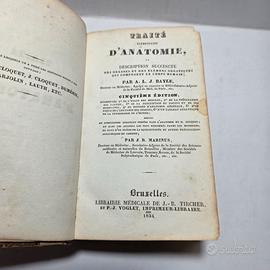 Libro Antico 1834 Trattato D’Anatomia Bayle Medico
