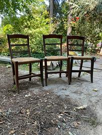 Tre sedie romagnole vintage