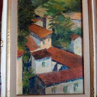 Quadro dipinto di case