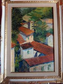 Quadro dipinto di case