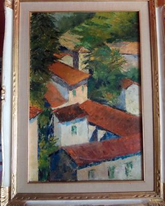 Quadro dipinto di case