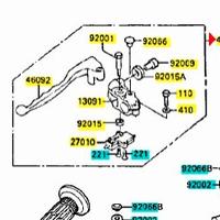 Leva frizione completa Kawasaki GPZ R 600 46076104
