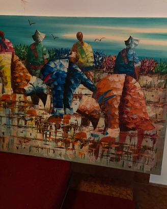 Quadro materico artigianale effetto rilievo