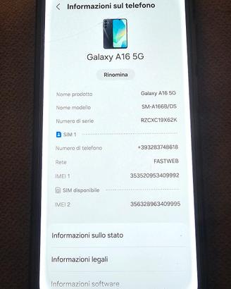 Samsung galaxy A 16   5G