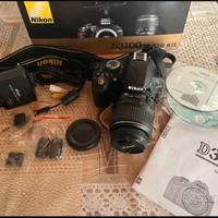 Reflex Nikon D3100 con box originale & zoom
