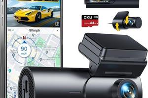 Dash Cam Auto, 5GHz WiFi e GPS, Doppia Telecamera