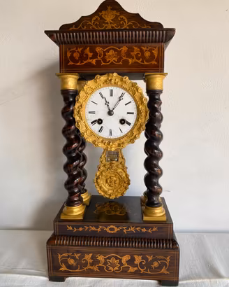 Antica pendola orologio legno