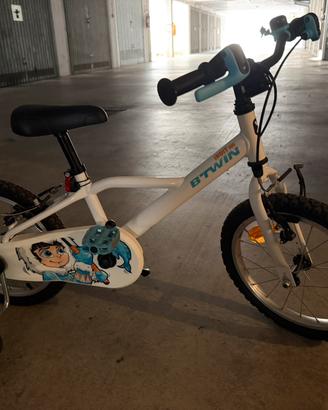 Bicicletta B’TWIN bambino bianca con rotelle