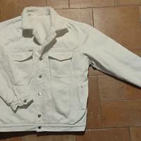 Giacca jeans bianca imbottita unisex