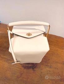 Vera pelle biamca borsa sposa