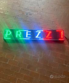 Insegna Luminosa LED Multicolor 100x20 cm