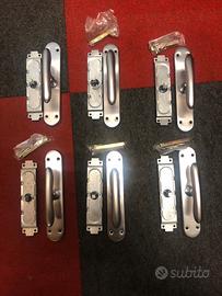 6 Maniglie acciaio satinato nuove per finestre