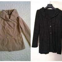 Cappotto con bottoni Tg 3 lana nero, beige Tg S