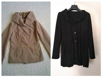 Cappotto con bottoni Tg 3 lana nero, beige Tg S