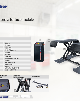 Ponte sollevatore forbice mobile 1mt. 220v. 3.0Ton