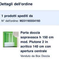 Porta box doccia sopra vasca