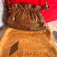 Borsa in pitone stampa coccodrillo