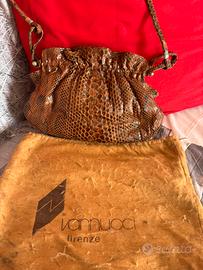 Borsa in pitone stampa coccodrillo