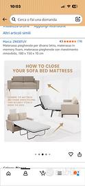 Materasso per divano letto