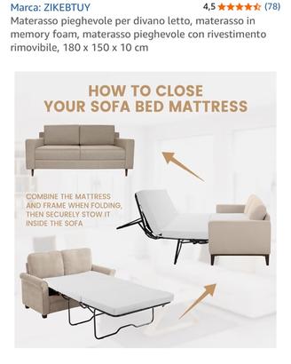 Materasso per divano letto