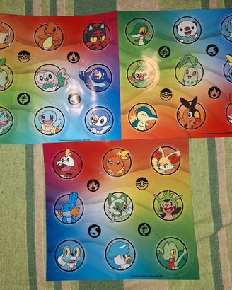 pokemon set completo fogli adesivi 30 anniversario