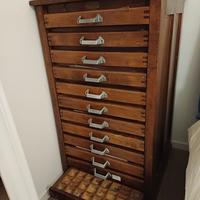 Cassettiera da tipografo del 1910