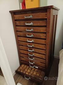 Cassettiera da tipografo del 1910