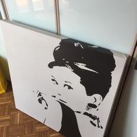 Quadro stampa su tela Audrey Hepburn 90cm X 90cm