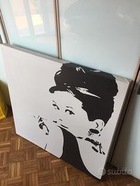 Quadro stampa su tela Audrey Hepburn 90cm X 90cm