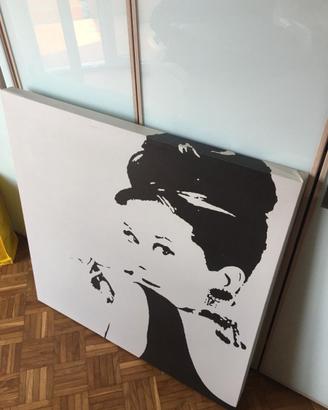 Quadro stampa su tela Audrey Hepburn 90cm X 90cm