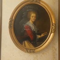 quadro antico OVALE con Cornice in LEGNO 