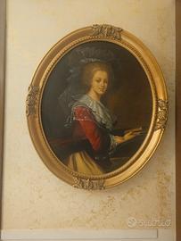 quadro antico OVALE con Cornice in LEGNO 