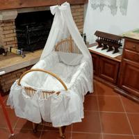 culla in vimini vintage 