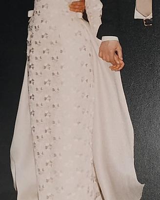 abito da sposa pizzo macramé taglia 44