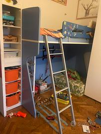 Letto soppalco con scala a pioli