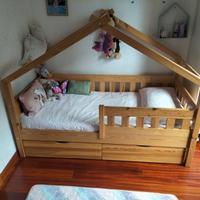 Letto casetta legno 1,69x85 altezza 134