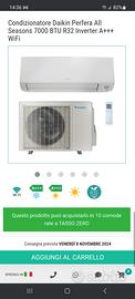 CLIMATIZZATORE DAIKIN PERFERA ALL SEASON 7000 BTU 