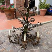 Lampadario ferro battuto