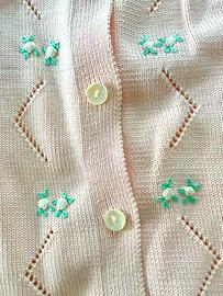 Maglietta bimba vintage filo di scizia con ricami