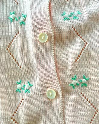 Maglietta bimba vintage filo di scizia con ricami