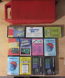 11 cassettine per COMMODORE 64 con un contenitore